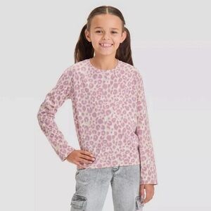 Cat & Jack Pink Animal Print Long Sleeve Tee